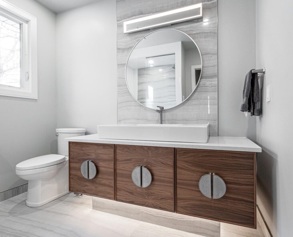 Backlit LED mirror and bathroom lighting by North Star Electric in Winnipeg, Manitoba
