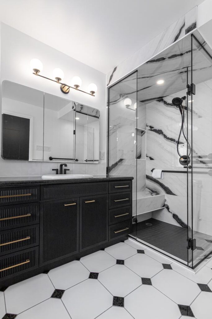 Vanity bar lighting in a bathroom by North Star Electric in Winnipeg, Manitoba