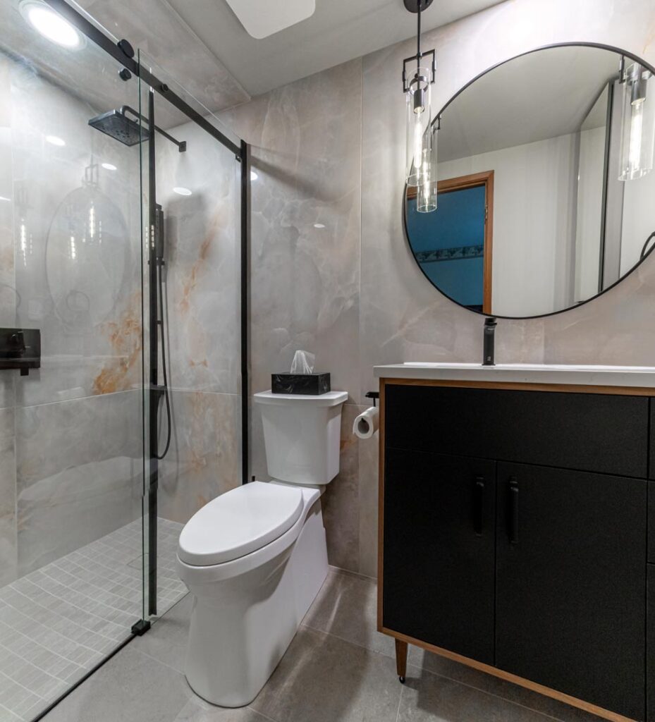 Modern bathroom lighting and fixtures by North Star Electric in Winnipeg, Manitoba